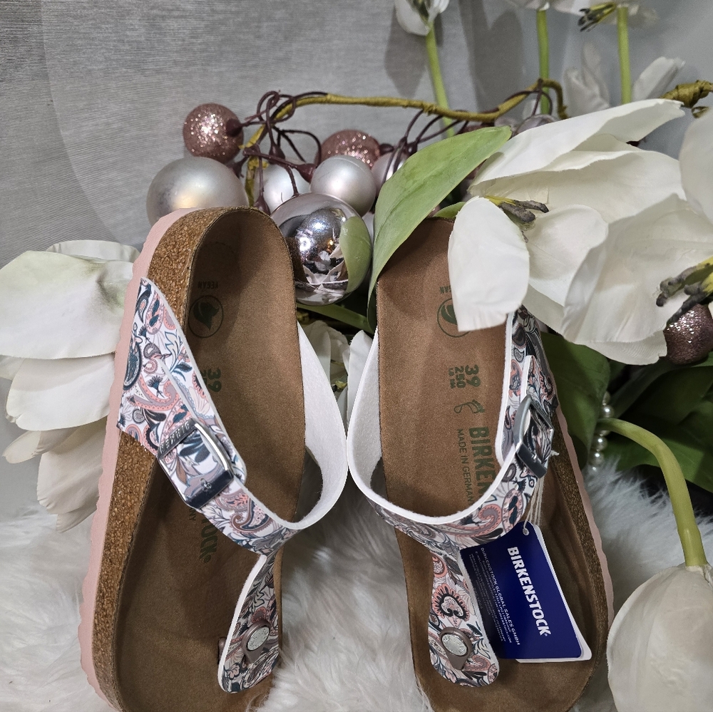 Birkenstock Gizeh Paisley Pattern (Vegan) Womens Paisley Light Rose New - Picture 5 of 6